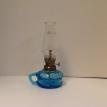 #CB7-15-COLONIAL (AZURE) BLUE CUP OIL LAMP W-CLEAR SHADE  SALE $19.95 EACH + S&H