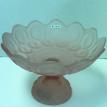 #FPMS54-5 FROSTED PINK SILK MIST FOOTED FRUIT BOWL- COMPOTE $99.95 SALE $49.95 +